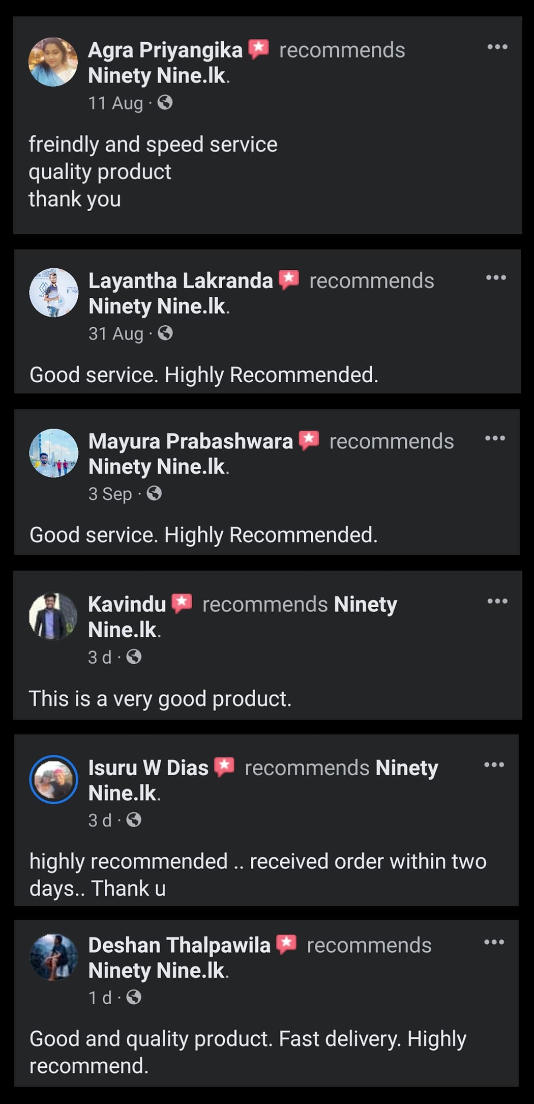 customer reviews ninetynine.lk